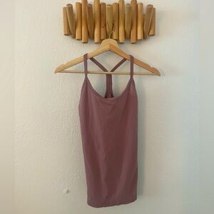 Workout tank top built in bra mauve women size small